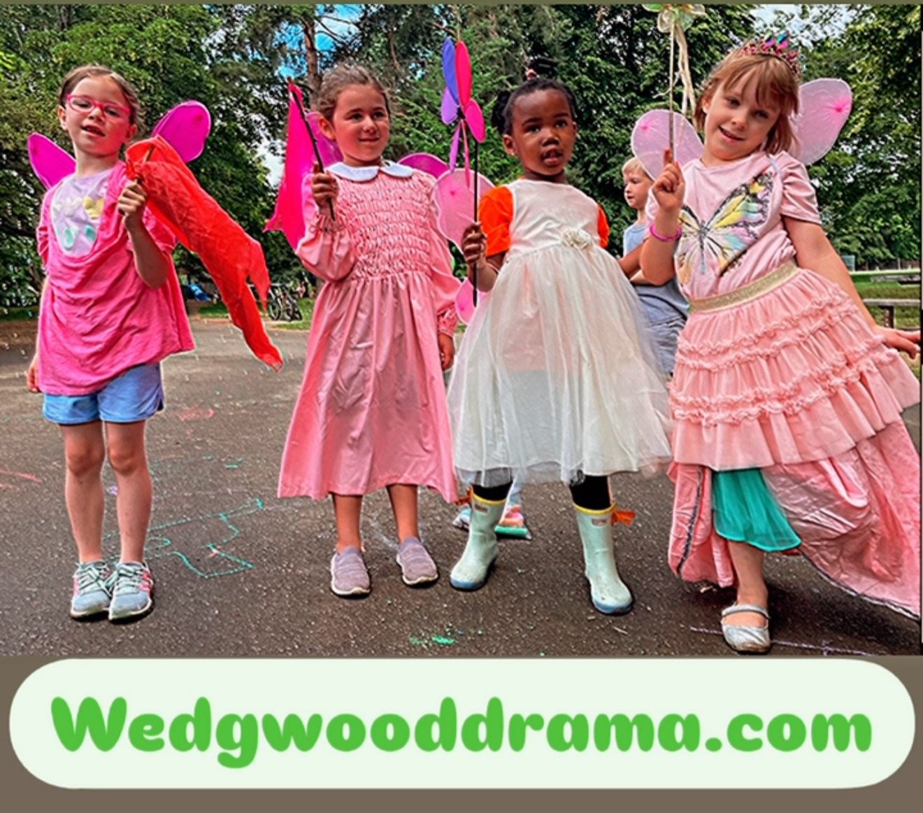 Once upon a time…
Four fairies, one park, and a whole lot of imagination.

Theater in the Park starts June 16—20 new spots just opened!

Use code SAVE50 to join the story! 

wedgwooddrama.com
#SummerCampMagic #LetThemPlay #WedgwoodDrama #seattlekids