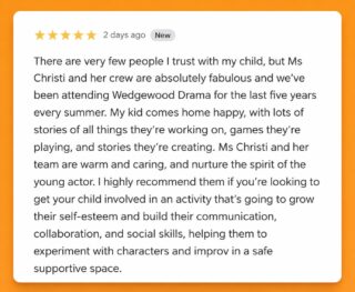 FIVE summers together!

We are so grateful for the families who keep coming back year after year and trusting us with their actors.