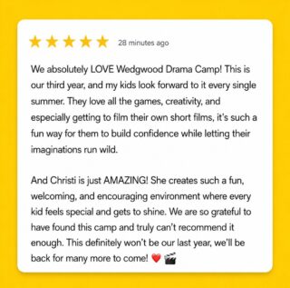 We love hearing what sticks with the kids!
Thanks trusting us with your incredible actors!